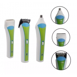 Set Aparat de Tuns Facial 3 in 1, Model NHC-2013 cu 3 capete detasabile, 16 cm
