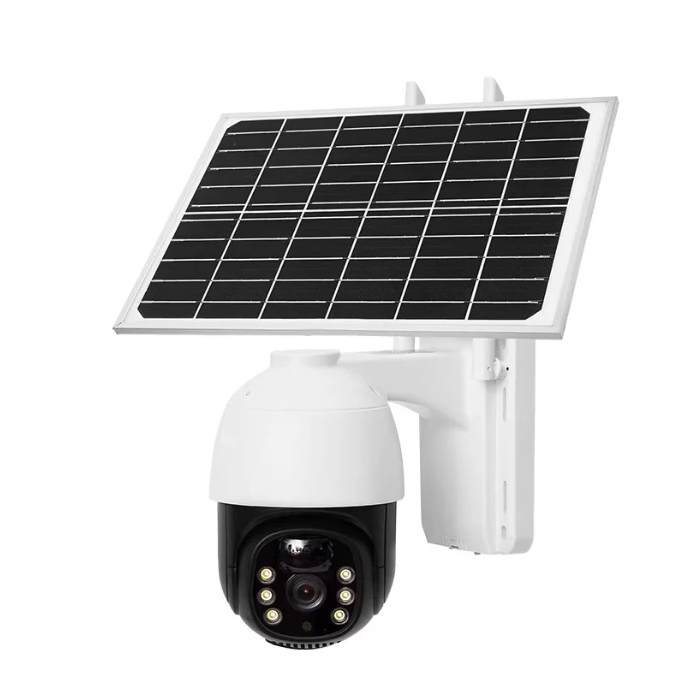 Camera de Supraveghere, Panou Solar , Model Dasgut, Rezistenta la Ploaie si Praf, Alb, Wifi IP66