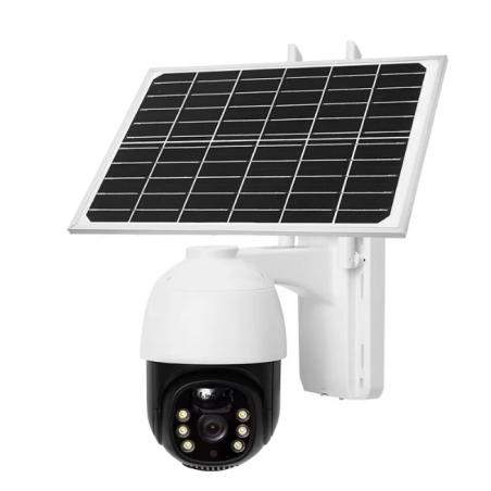 Camera de Supraveghere, Panou Solar , Model Dasgut, Rezistenta la Ploaie si Praf, Alb, Wifi IP66