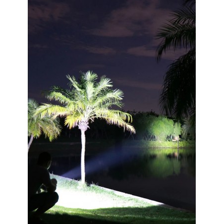 Lanterna Puternica de Mana, ABS, Lumini laterale COB,7 LED, 2 IN 1, Afisare Procentaj Baterie, lumina alba