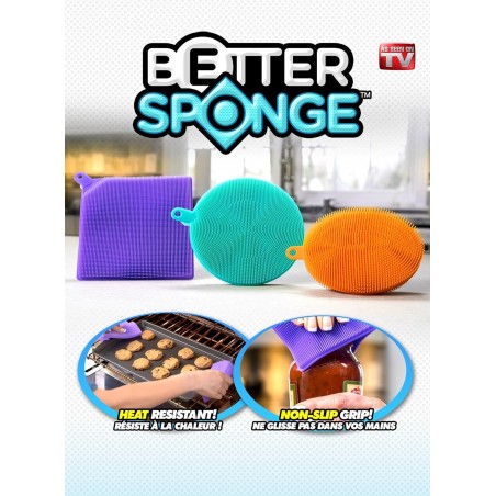 3 db Better Sponge szilikon mosogatószivacs és konyhai kefe készlet, multifunkcionális