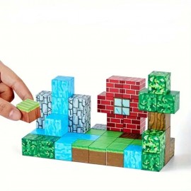 Minecube Inteligent Cuburi Magnetice de Constructie Craft, Zapada, 64 buc
