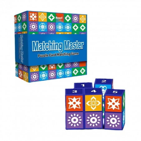 Интерактивна игра Matching Master с кубчета и карти, съчетаване на символи и цветове за деца