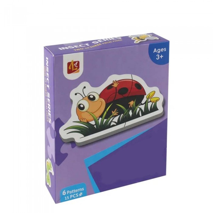            Oktató rovaros puzzle gyerekeknek – 6 színes modellből álló készlet, 3+ éveseknek
         