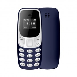 Mini telefon dual SIM FM-rádióval és Bluetooth-szal, 68x28x12 mm, kék