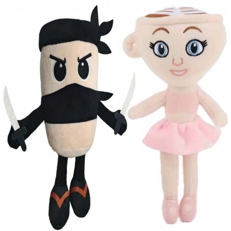Плюшена играчка Cappuccino Assassino Plus 28 см и плюшена играчка Ballerina Cappuccina 28 см – аниме персонаж, мека, розова