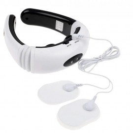 Aparat de Masaj Electromagnetic Pentru Gat si Spate, Alb, Design Ergonomic, 16 Niveluri de Intensitate