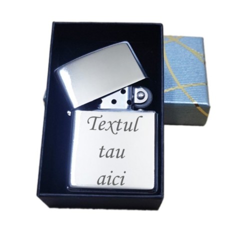 Személyre szabott fém öngyújtó, Zippo típusú, a Te szövegeddel gravírozva