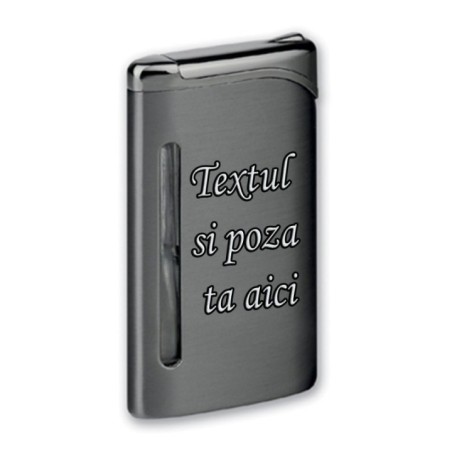 Bricheta Personalizata Neagra, Antivant, Gravata cu Poza si Textul Tau
