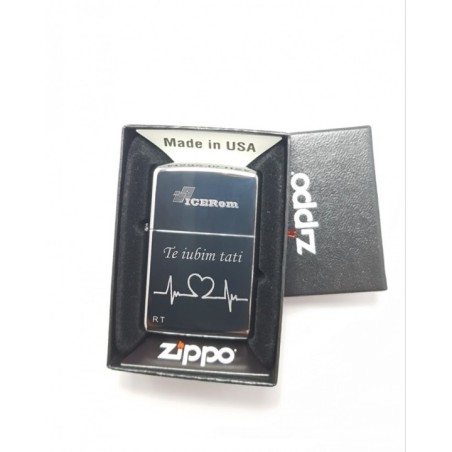 Bricheta ZIPPO Gravata, Personalizata cu Textul Tau