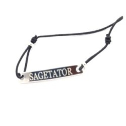 Bratara neagra cu snur ajustabil zodia sagetator