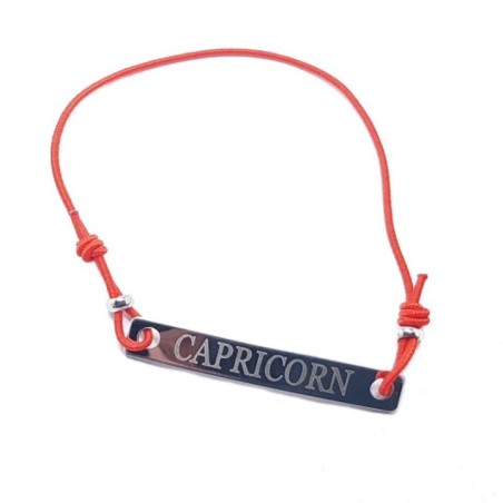 Bratara rosie cu snur ajustabil zodia capricorn