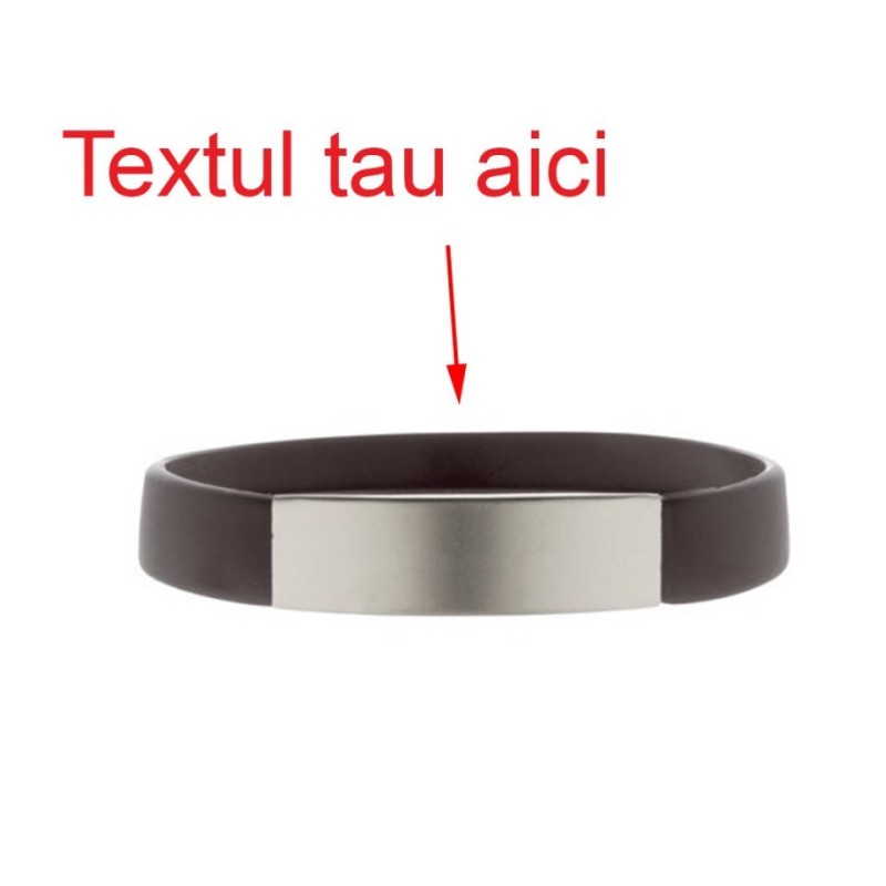            Bratara neagra silicon gravata personalizata cu textul tau
         