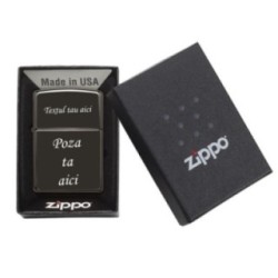 Zippo öngyújtó fekete, a te fotóddal és szövegeddel személyre szabva 2