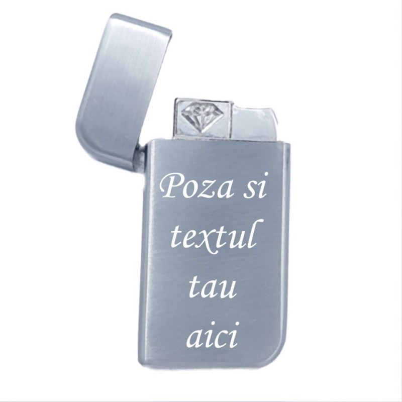            Egyedi Ezüst Öngyújtó, Szélálló, A Te Fényképeddel és Szövegeddel Gravírozva, E2
         
