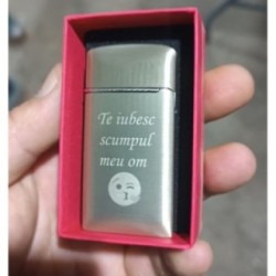 Egyedi Ezüst Öngyújtó, Szélálló, A Te Szövegeddel Gravírozva, Prémium 2