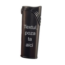 Fekete fém öngyújtó, szélálló, személyre szabott fotóval és szöveggel vagy logóval