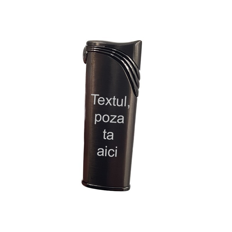            Fekete fém öngyújtó, szélálló, személyre szabott fotóval és szöveggel vagy logóval
         
