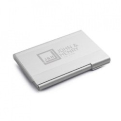 Suport carti de vizita aluminiu, gravat, personalizat cu nume sau sigla, 95 x 65 x 7 mm 2