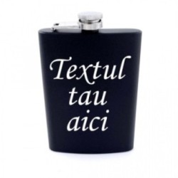 Plosca otel inoxidabil 9oz 270 ml pentru bauturi fine. negru. personalizata cu textul tau