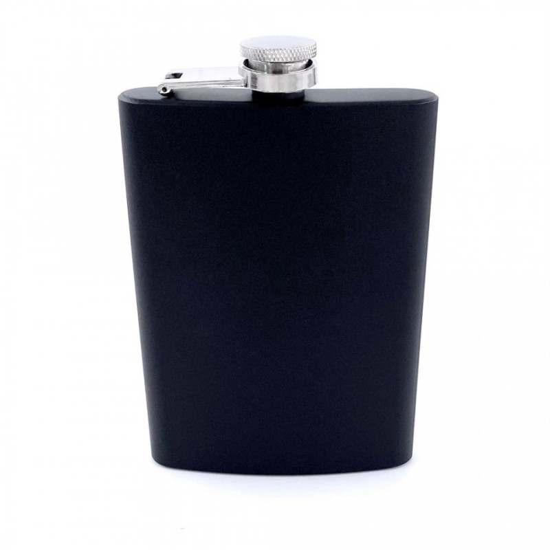            Plosca otel inoxidabil 8oz 240 ml pentru bauturi fine. negru. personalizata cu textul tau
         