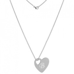 Lant argint 925. 70 cm si charm inima argint 925. gravat litera ta 2