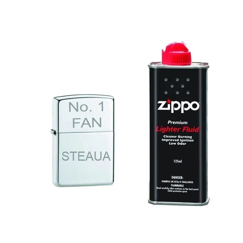            Egyedi ezüst öngyújtó No.1 FAN Steaua és Zippo folyadék
         