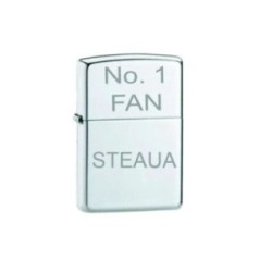 Bricheta Argintie Personalizata No.1 FAN Steaua si lichid Zippo 2
