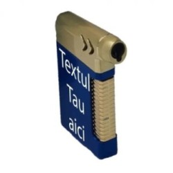 Bricheta Metalica cu Gaz, Antivant, Model Frontal, Reincarcabila, Albastru, Cutie, Personalizata