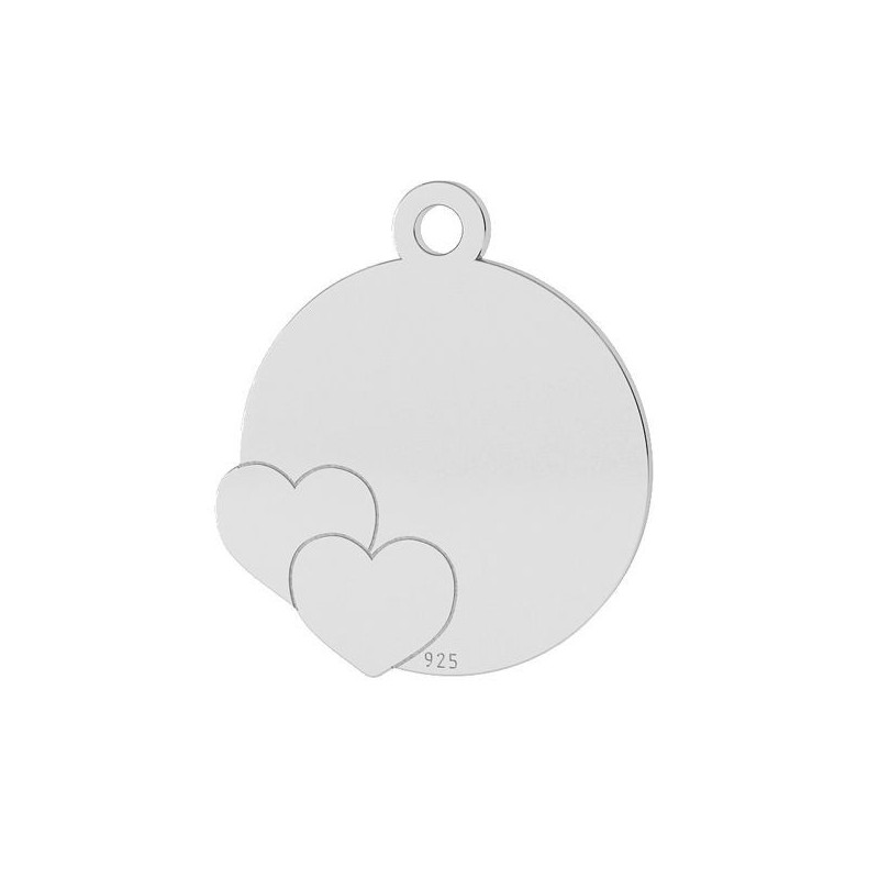            Lantisor model charm rotund cu 2 inimi - argint 925
         