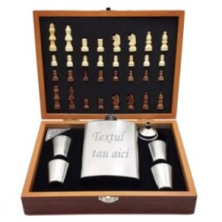Set Sticla 4 Pahare, Palnie, Sah, Cutie Speciala Tabla De Sah, Piese De Sah, Sticla 8 Oz, Sticla Personalizata