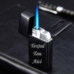 Bricheta Forma Zippo, Personalizata cu Textul Tau, Antivant, Reincarcabila, Metalica, 6 cm 2