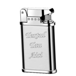 Bricheta Metalica Cu Gaz, Personalizata cu Textul Tau, Cu Capac, Antivant, Reincarcabila, 7 Cm 2