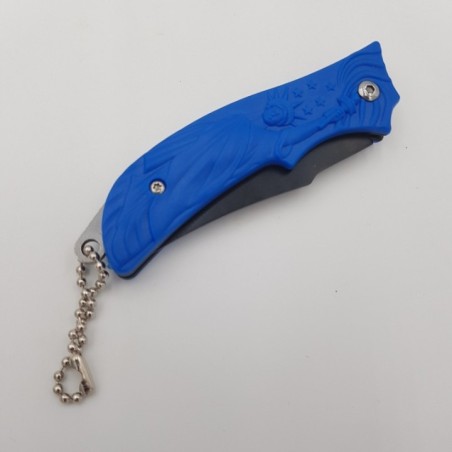 Összecsukható kés hegyes csúccsal, 16 cm, 60 g, kék