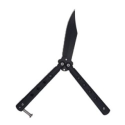 Cutit fluture Butterfly, Balisong  19 cm, negru, 4 gauri