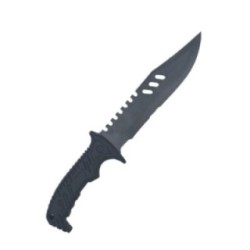 Vadászkés hunter knife, fekete 31 cm, ergonomikus kemény műanyag nyél