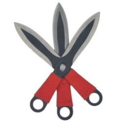 Комплект от 3 ножа за хвърляне по мишена нинджа, Naruto Kunai Spike, 18.5 см, калъф