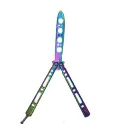 Butterfly kés, Balisong 22,50 cm, fade, vágóél nélküli, gyakorló, egyszerű modell