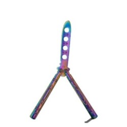 Cutit fluture Butterfly, Balisong  21.50 cm, fade, fara tais, de antrenament, model ovale