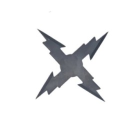 Звездичка Ninja за хвърляне по мишена, черна, 4 ъгъла, модел мълния, 10 см