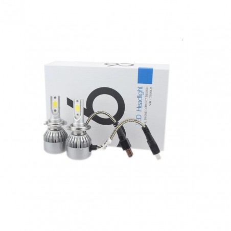 2 darabos halogén LED autóizzó készlet H7 36 W 3800 lumen 6000 K C6 12-24 V