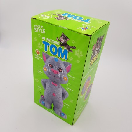 Говорещо котенце, Talking Tom, със звуци и светлини, сиво, 22 см