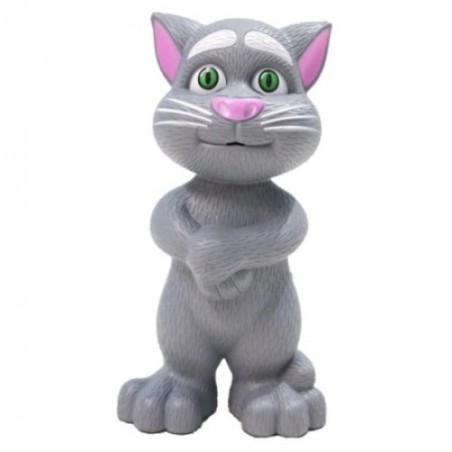 Говорещо котенце, Talking Tom, със звуци и светлини, сиво, 22 см