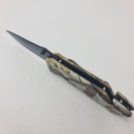 Briceag, Deschidere manuala, Model Camuflaj, Sistem Prindere Curea, Sistem Taiere Centura, Lama Otel, 19 cm