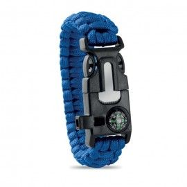 Kültéri túlélő karkötő, army típusú, 5 az 1-ben, paracord, iránytű, síp, kés, tűzcsiholó, kék 2