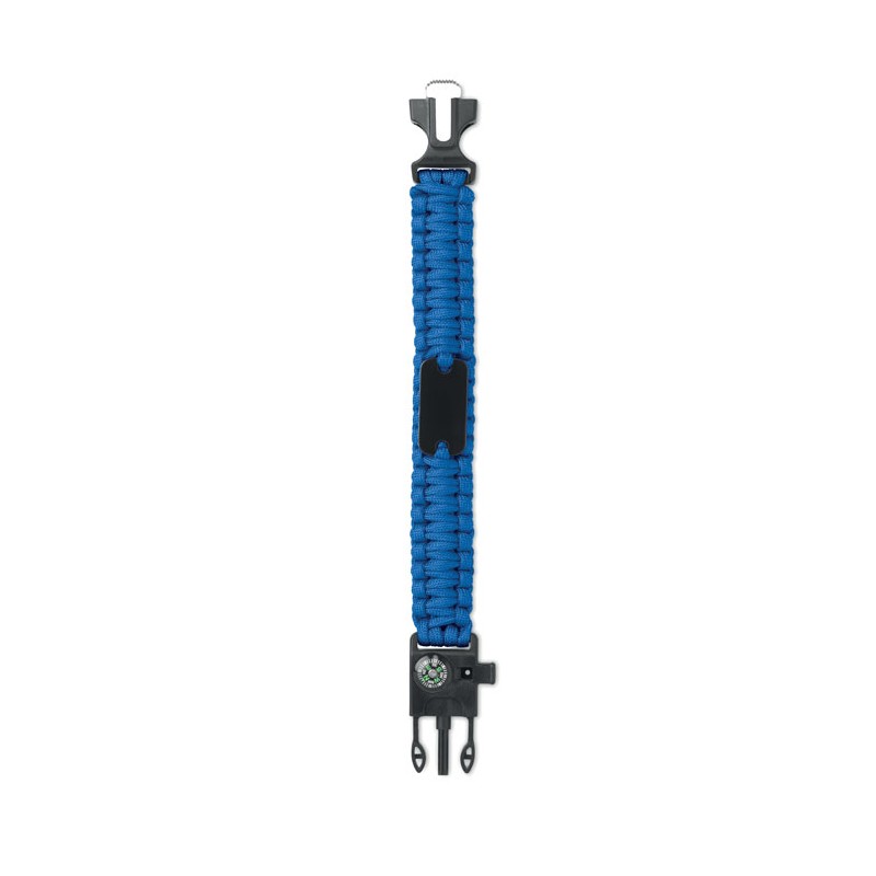            Kültéri túlélő karkötő, army típusú, 5 az 1-ben, paracord, iránytű, síp, kés, tűzcsiholó, kék
         