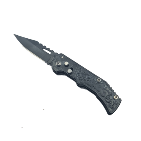 Virágmintás Zsebkés, Gombos Automata Nyitás, Övcsat Rögzítési Rendszer, 16 cm