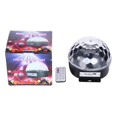 RGB LED fényes diszkógömb, USB és IR távirányítóval, Dalimag