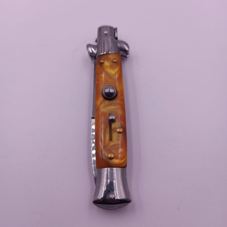 Cutit Automat pe Buton, Maner Marmura, Otel, Husa, 22 cm