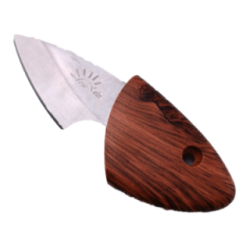 Mini Kés Fa Tokkal, Akasztóval, Rozsdamentes Acél Penge, 10 cm, Barna